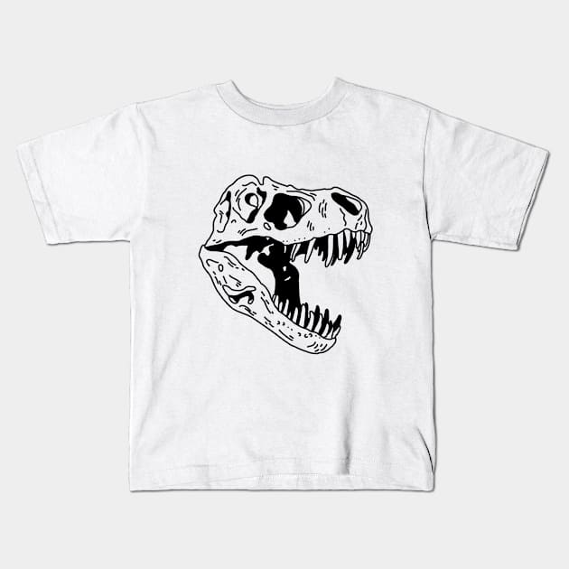 T-REX SKULL Kids T-Shirt by rakastuff